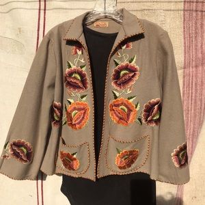 Vintage embroidered wool Mexican jacket